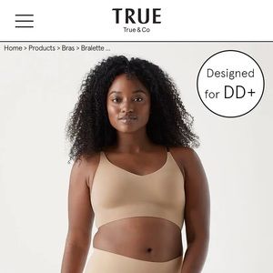 True & Co True Body Lift Triangle Adjustable Strap Full Cup Bra Size Medium